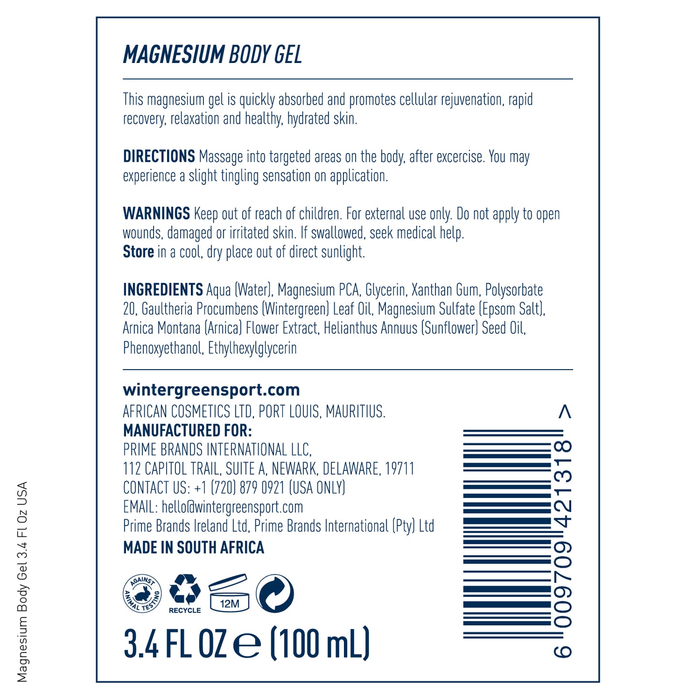Magnesium Body Gel